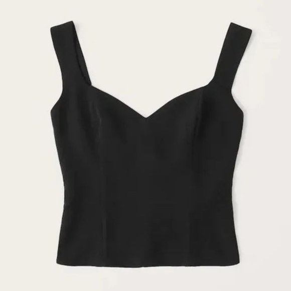 Abercrombie & Fitch Tops - Abercrombie & Fitch Women's 90's Sweetheart Neckline Cropped Tank in Black